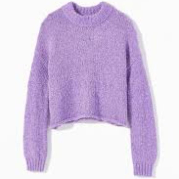 Urban Outfitters Chenille Cropped Sweater * Purple - Picture 4 of 4